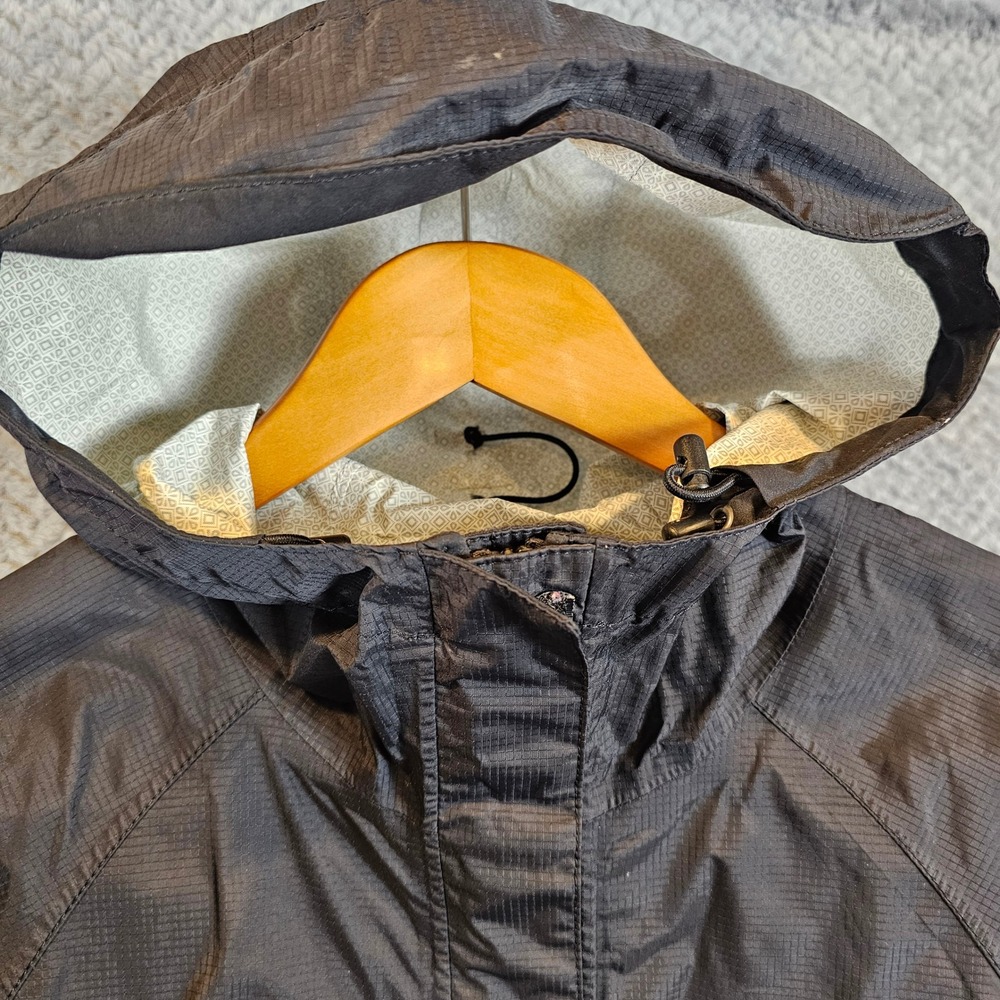 The North Face HyVent 2.5L Rain Jacket Womens Small Black Hooded Ripstop Shell - Picture 10 of 13